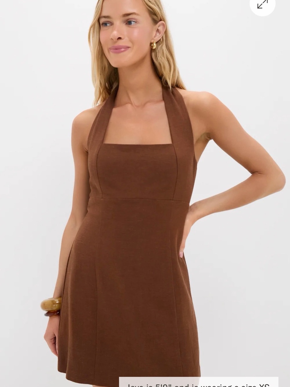 NWOT HYACINTH HOUSE Brown Linen Balliet Mini Dress